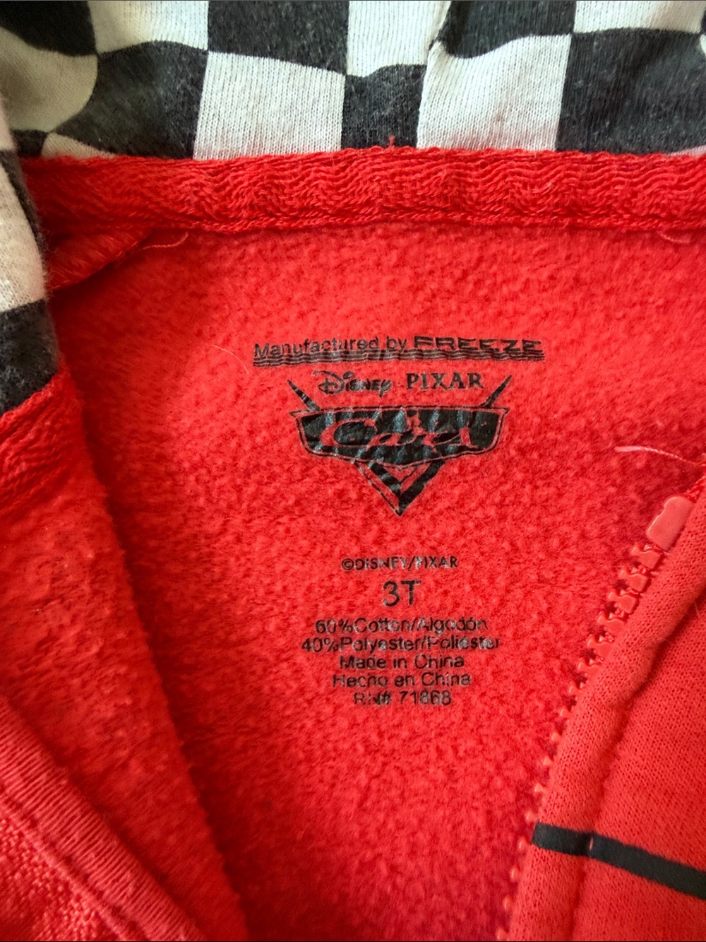 Disney Red Lightning McQueen Hooded Zip Sweatshirt - Picture 2 of 2